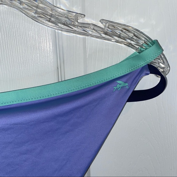 PATAGONIA WOMEN’S PURPLE NANOGRIP BANDED BIKINI BOTTOMS SIZE LARGE - Picture 6 of 8